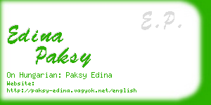 edina paksy business card